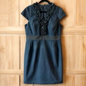 Sandra Warren Blue Denim Ruffle Dress, Women’s 16